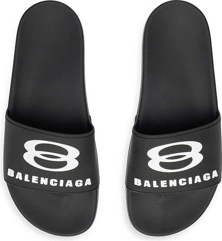 Men's Pool Slide Sandals - Black - Size 7 - Image 6