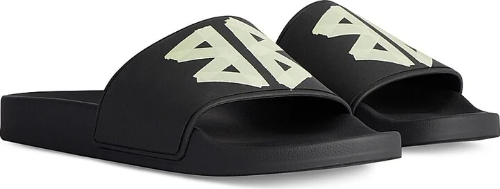 Men's Pool Slide Sandals - Black - Size 8 - Image 2