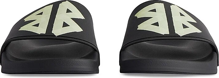 Men's Pool Slide Sandals - Black - Size 8 - Image 4