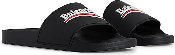 Men's Pool Slide Sandals - Black - Size 9 - Image 2