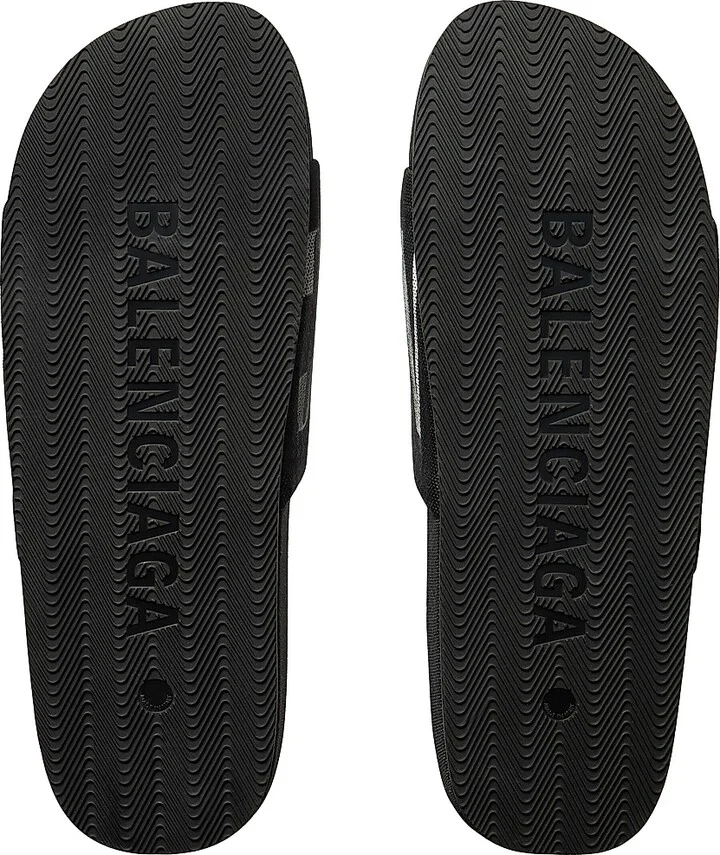 Men's Pool Slide Sandals - Black White - Size 6 - Image 7
