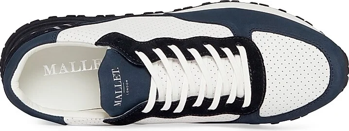 Men's Popham Perforated Leather Sneakers - Navy - Size 6 - Image 4