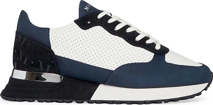 Men's Popham Perforated Leather Sneakers - Navy - Size 6