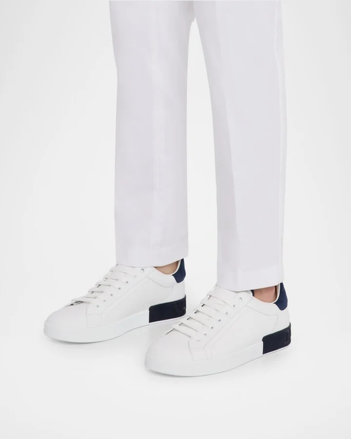 Men's Portofino Calfskin Low-Top Sneakers - Image 11