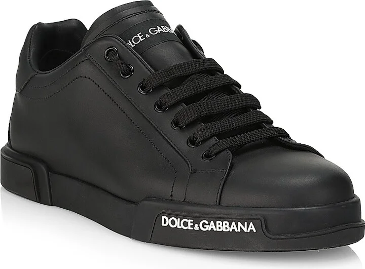 Men's Portofino Leather Sneakers - Nero - Size 6 - Image 2