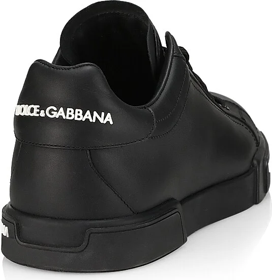Men's Portofino Leather Sneakers - Nero - Size 6 - Image 3