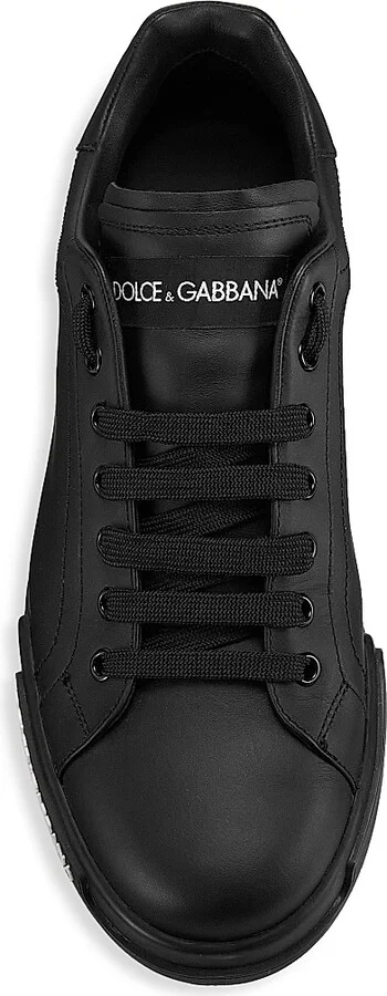 Men's Portofino Leather Sneakers - Nero - Size 6 - Image 5