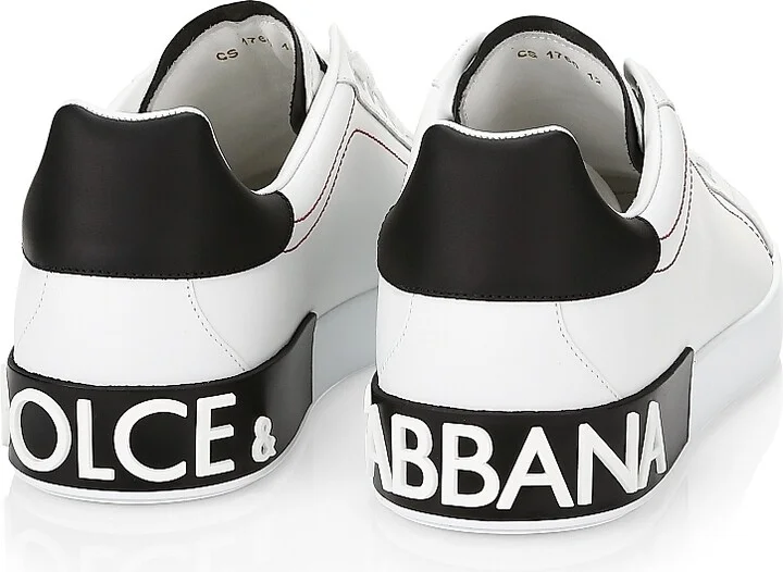 Men's Portofino Leather Sneakers - White Black - Size 8.5 - Image 3