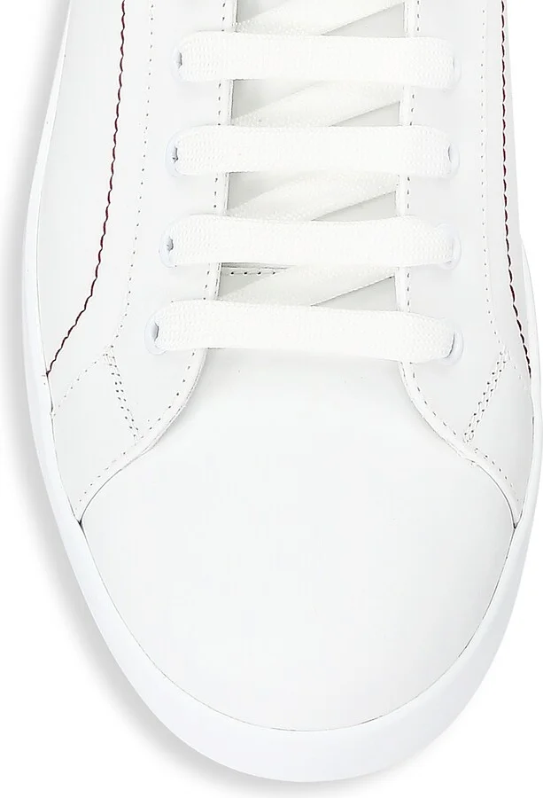 Men's Portofino Leather Sneakers - White Black - Size 8.5 - Image 4