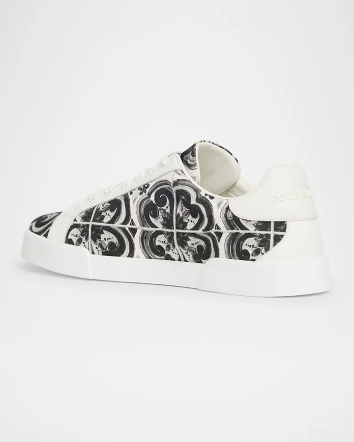 Men's Portofino Low-Top Printed Canvas Sneakers - Image 6