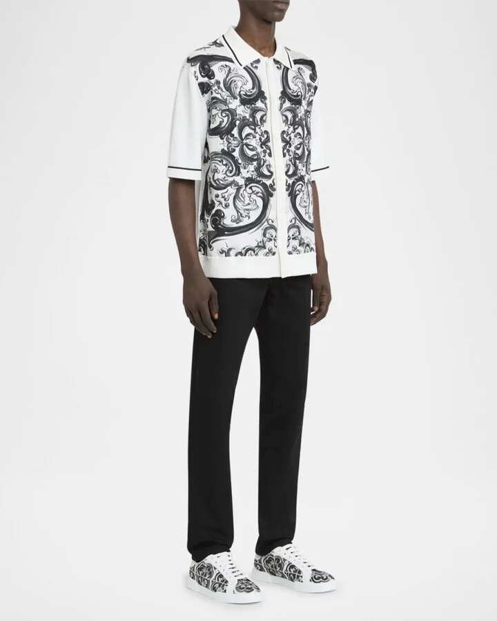 Men's Portofino Low-Top Printed Canvas Sneakers - Image 7