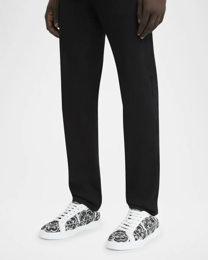 Men's Portofino Low-Top Printed Canvas Sneakers - Image 11