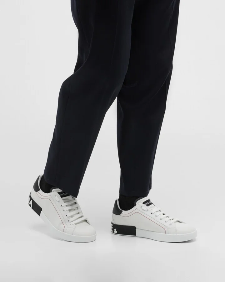 Men's Portofino Two-Tone Leather Sneakers - Image 2
