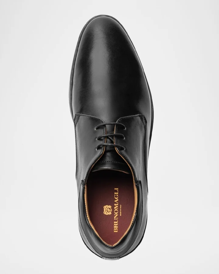 Men's Prato Leather Rubber-Sole Derby Shoes - Image 2