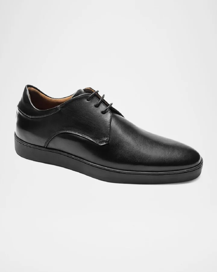 Men's Prato Leather Rubber-Sole Derby Shoes - Image 5