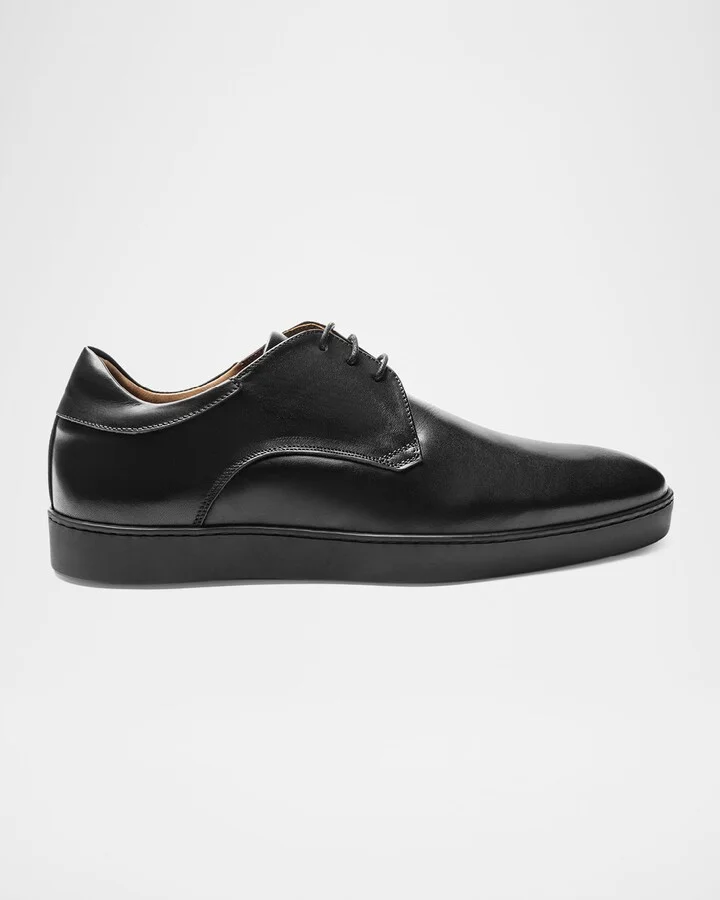 Men's Prato Leather Rubber-Sole Derby Shoes