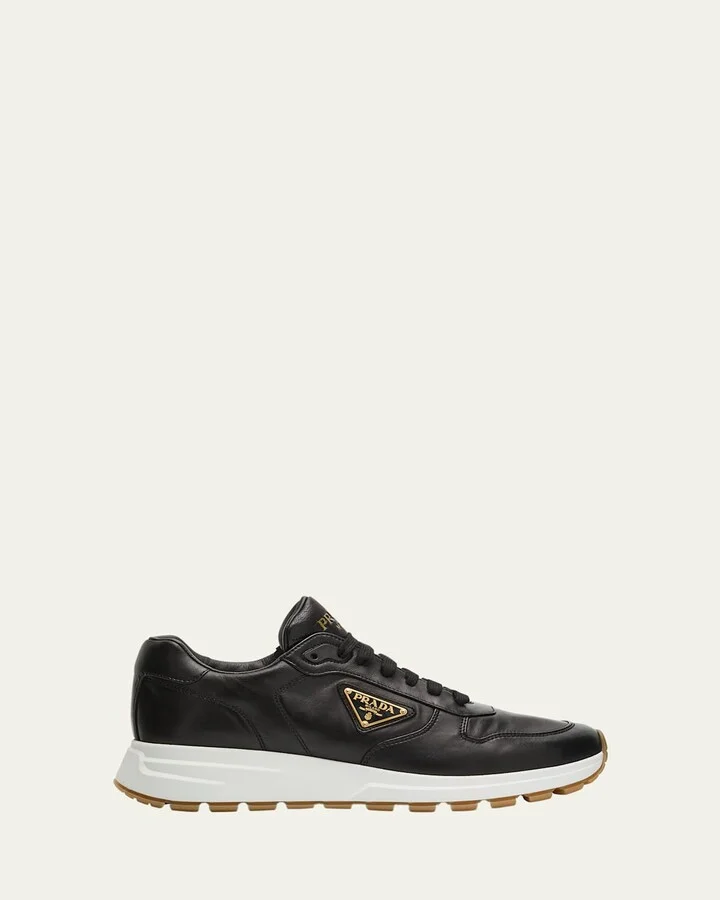 Men's Prax Napa Leather Low-Top Sneakers