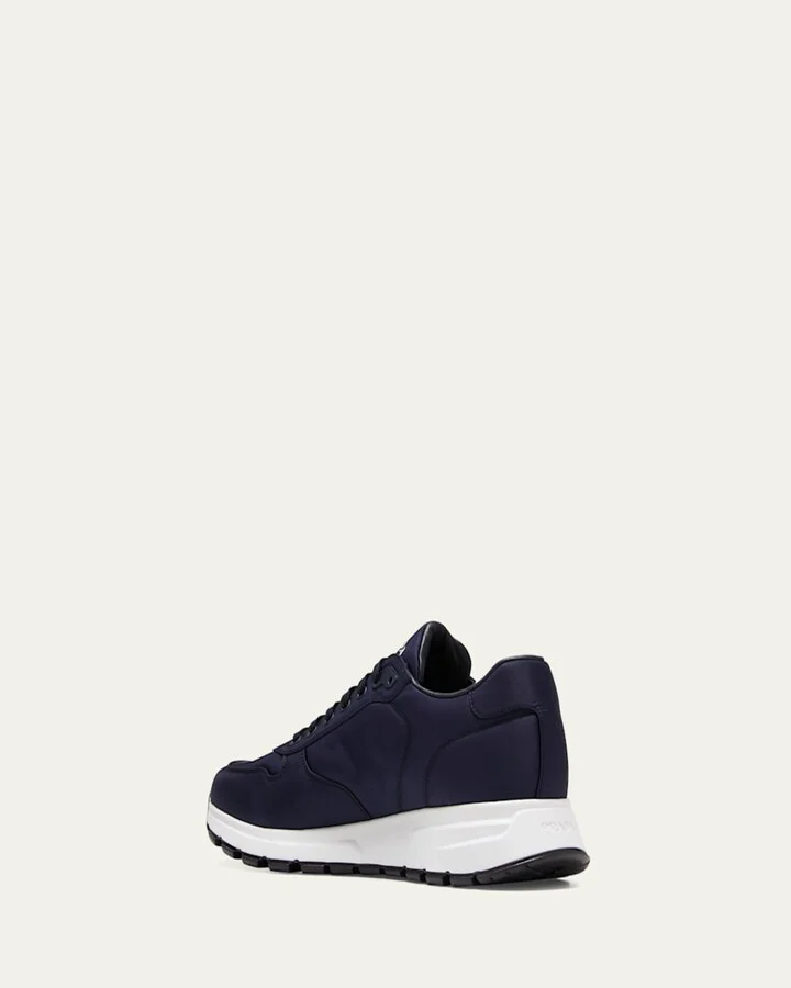 Men's Prax Triangle Logo Nylon Low-Top Sneakers - Image 7