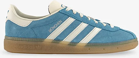 Mens Preloved Blue Off White Munchen Suede Low-Top Trainers Eur 44.5 / 10.5 Uk Men