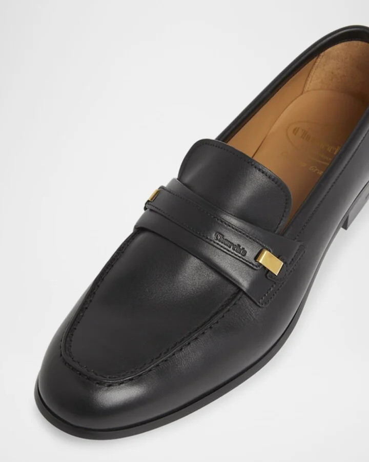 Men's Preston Rubber-Sole Leather Penny Loafers - Image 5