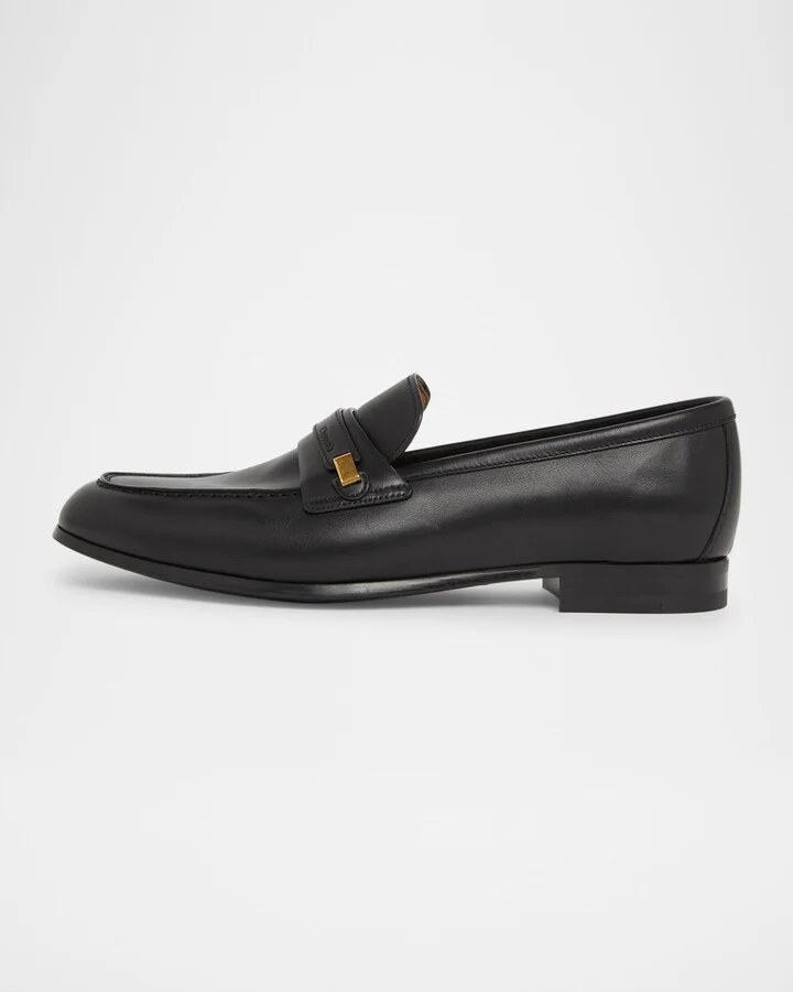 Men's Preston Rubber-Sole Leather Penny Loafers