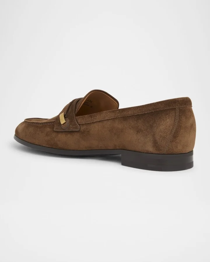 Men's Preston Rubber-Sole Suede Penny Loafers - Image 2