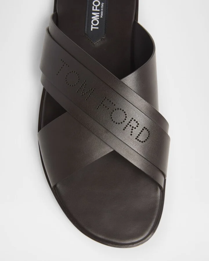 Men's Preston Smooth Leather Slide Sandals - Image 9