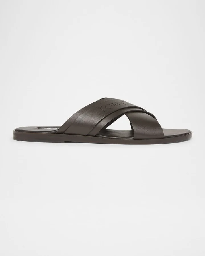 Men's Preston Smooth Leather Slide Sandals