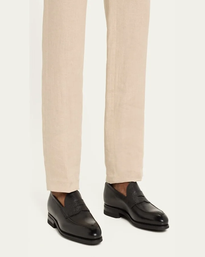 Men's Principe Grain Loafer Pebble Rubber Sole - Image 4