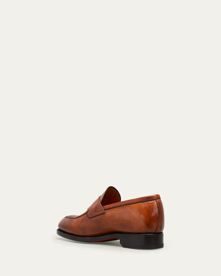 Men's Principe Leather Penny Loafers - Image 10