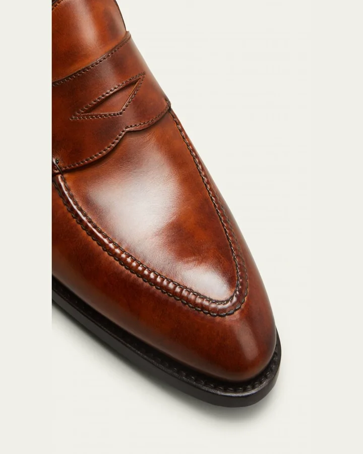 Men's Principe Leather Penny Loafers - Image 11