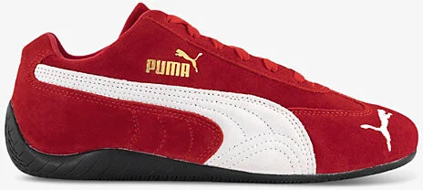 Mens Puma Red Puma White Speedcat Og Suede Low-Top Trainers 4
