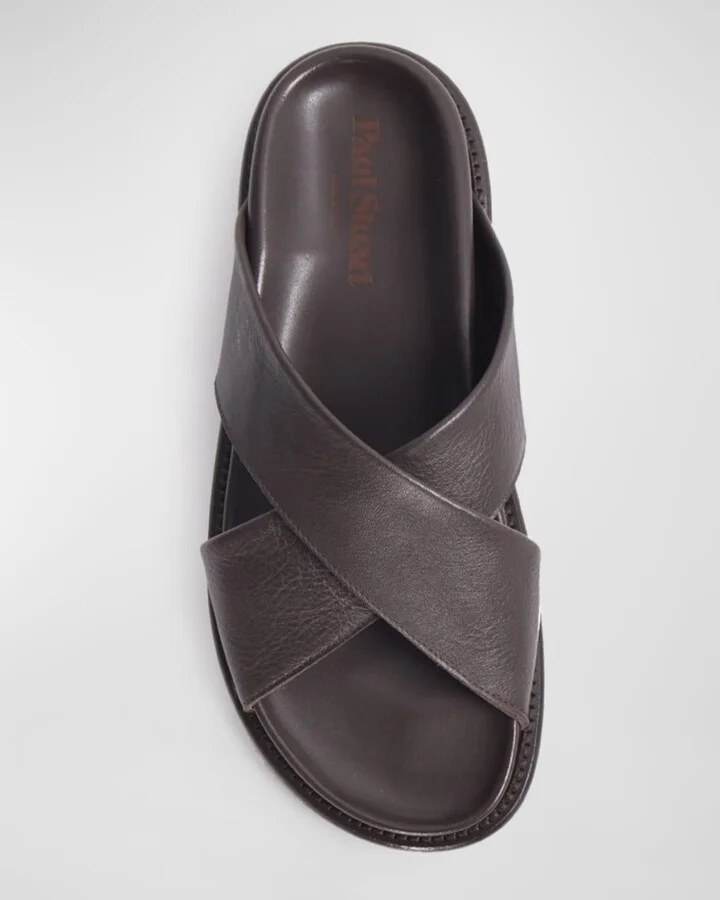 Men's Punta Crisscross Leather Slide Sandals - Image 2