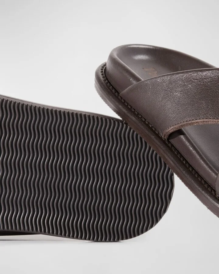 Men's Punta Crisscross Leather Slide Sandals - Image 3