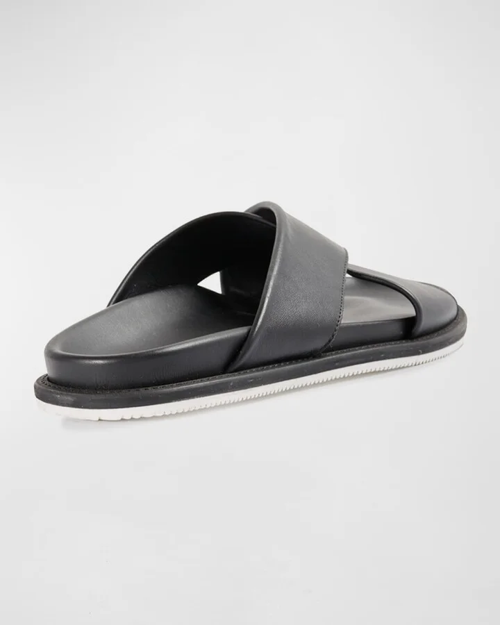 Men's Punta Crisscross Leather Slide Sandals - Image 9