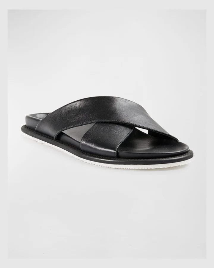 Men's Punta Crisscross Leather Slide Sandals - Image 10