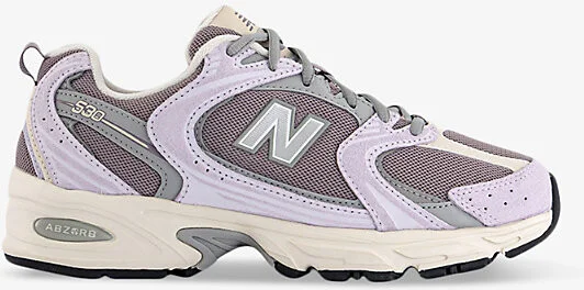 Mens Purple Mr530 Logo-Embossed Suede and Mesh Low-Top Trainers 7.5