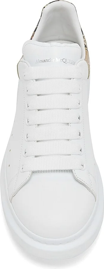 Men's Python-Print Detailed Low-Top Sneakers - White Multi Color - Size 7 - Image 4