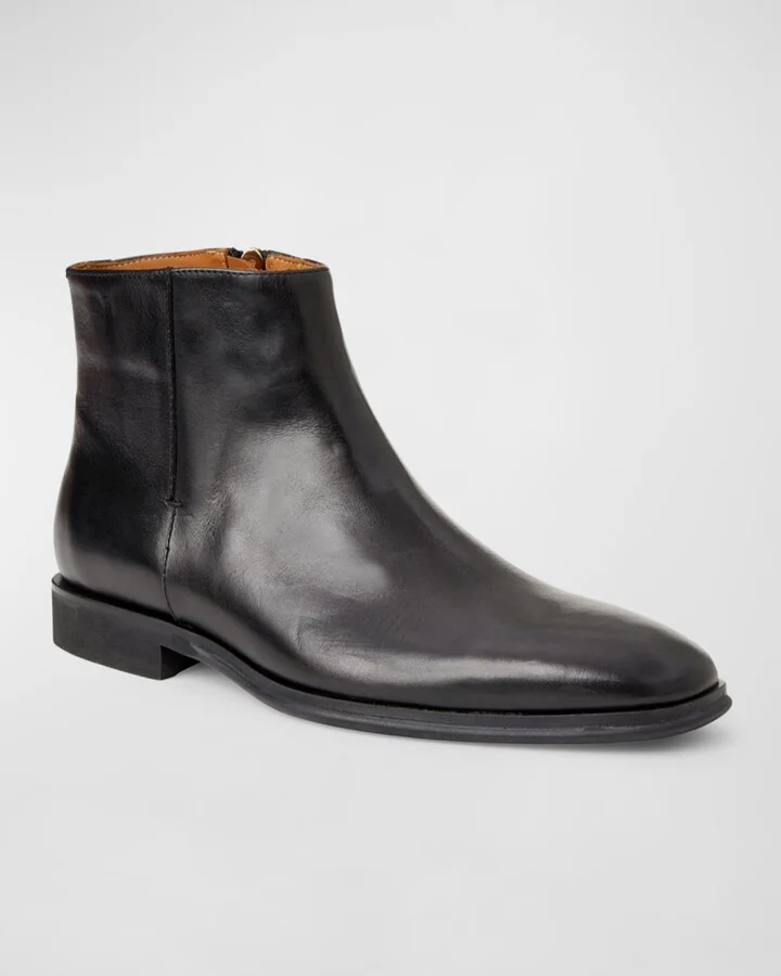 Men's Raging Leather Zip Ankle Boots - Image 3