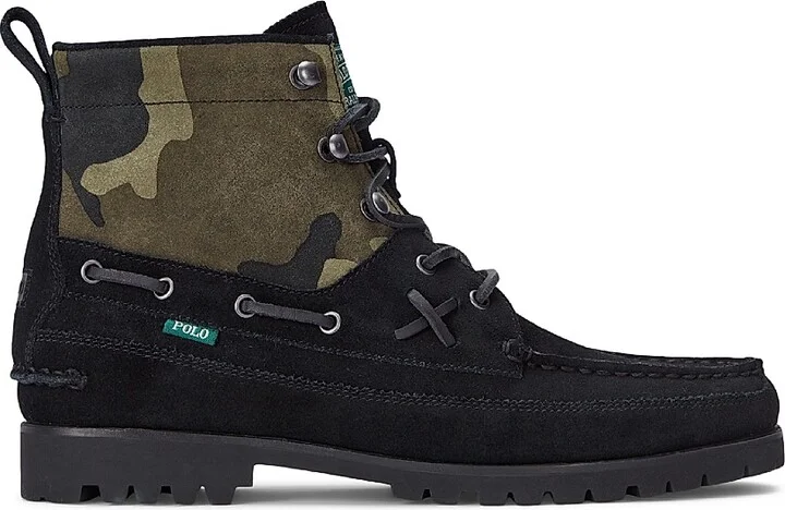 Men's Ranger Camouflage Suede Boots - Black Camo - Size 10