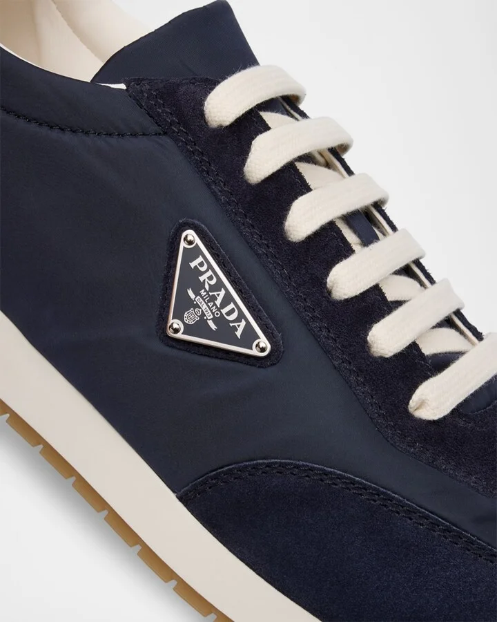 Men's Rank Nylon and Leather Low-Top Sneakers - Image 2