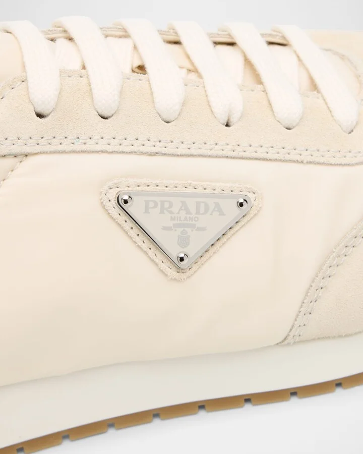 Men's Rank Nylon and Leather Low-Top Sneakers - Image 4