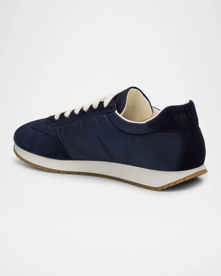 Men's Rank Nylon and Leather Low-Top Sneakers - Image 5