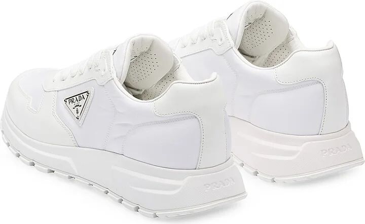Men's Re-Nylon and Brushed Leather Sneakers - White - Size 6 - Image 4