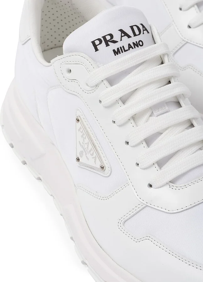 Men's Re-Nylon and Brushed Leather Sneakers - White - Size 6 - Image 5