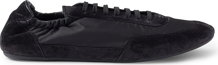 Men's Re-Nylon and Suede Elasticized Sneakers - Black - Size 7