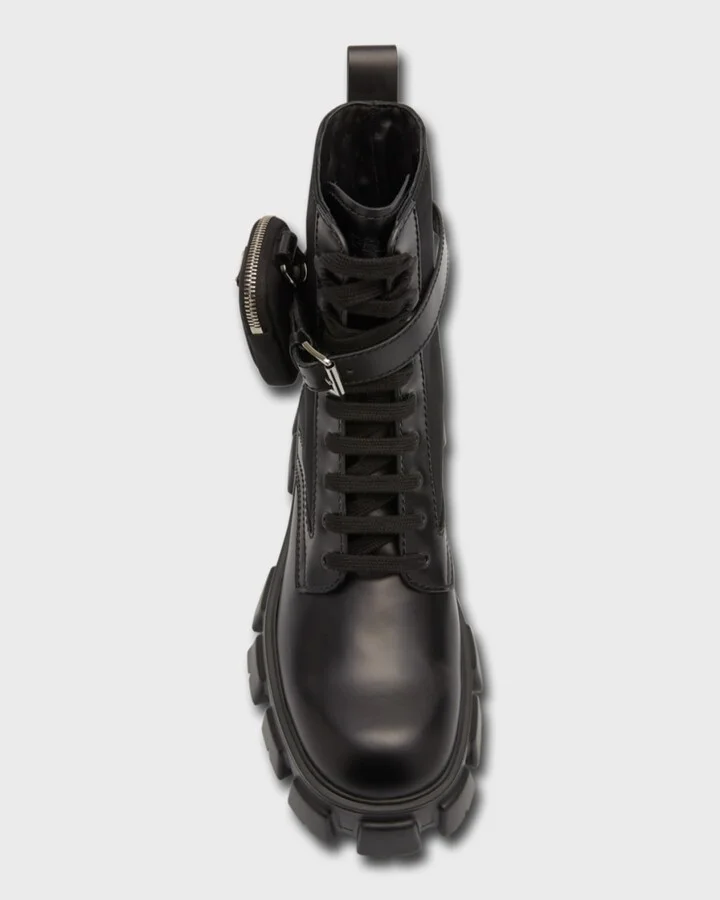 Men's Re-Nylon & Leather Zip Pocket Combat Boots - Image 2
