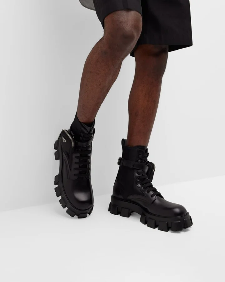 Men's Re-Nylon & Leather Zip Pocket Combat Boots - Image 3