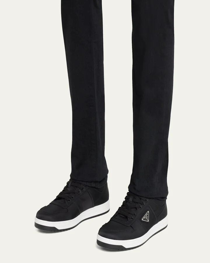 Men's Re-Nylon Triangle Logo Low-Top Sneakers - Image 3
