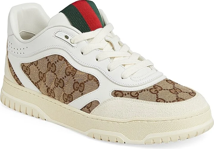 Men's Re-Web GG Canvas Sneakers - Ivory Beige - Size 13 - Image 2